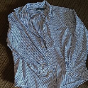 Ralph Lauren Navy Striped Casual Shirt